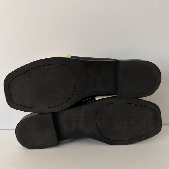 Vionic Miramar Size 8.5 Black & Cream Leather Comfort Slide Sandal Slip On New - Picture 11 of 15